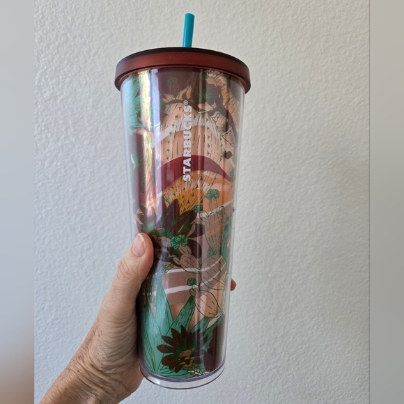 Starbucks 2019 Terra Cotta Desert Cactus Bloom 24oz Acrylic Tumbler - Picture 2 of 16